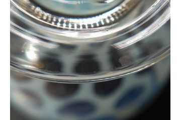 当時物　大正〜昭和初期　椀型　乳白ぼかし　乳白水玉　輪花　赤縁　柔らかい雰囲気を醸し出す氷コップ2点セット(吹きガラス、硝子、グラス、和ガラス)(R-082795)