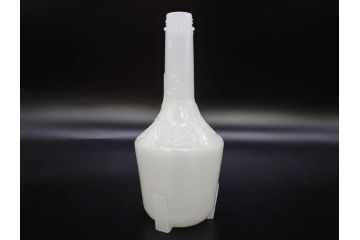 昭和レトロ　乳白　空間に温かみと安らぎを与えてくれるガラス瓶2点セット(ワインボトル、硝子、ビン、花瓶、花入、花生、花器)(R-082799)