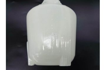 昭和レトロ　乳白　空間に温かみと安らぎを与えてくれるガラス瓶2点セット(ワインボトル、硝子、ビン、花瓶、花入、花生、花器)(R-082799)