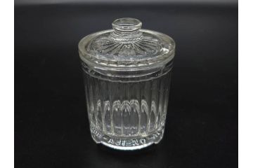 当時物　昭和初期　プレスガラス　味の素　レトロな趣あるガラス瓶5点セット(調味料入れ、ビン、硝子、和ガラス)(R-082801)
