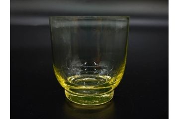 大正〜昭和初期　当時物　ウランガラス　独特な色味が魅力のグラス6客セット(コップ、硝子、和ガラス)(R-082802)