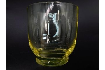大正〜昭和初期　当時物　ウランガラス　独特な色味が魅力のグラス6客セット(コップ、硝子、和ガラス)(R-082802)