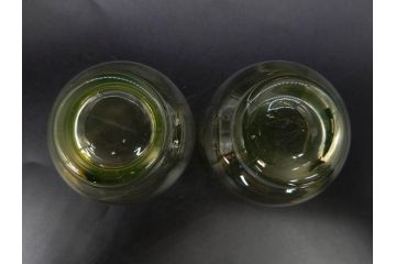 大正〜昭和初期　当時物　ウランガラス　独特な色味が魅力のグラス6客セット(コップ、硝子、和ガラス)(R-082802)