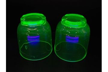 大正〜昭和初期　当時物　ウランガラス　独特な色味が魅力のグラス6客セット(コップ、硝子、和ガラス)(R-082802)
