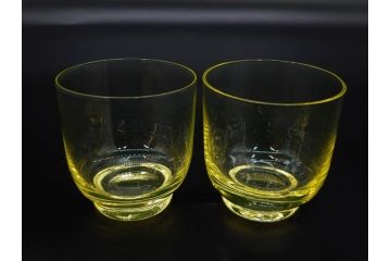 大正〜昭和初期　当時物　ウランガラス　独特な色味が魅力のグラス6客セット(コップ、硝子、和ガラス)(R-082802)