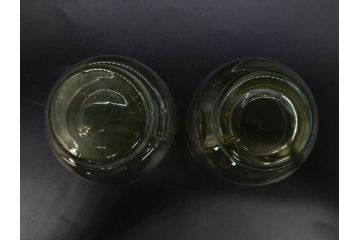 大正〜昭和初期　当時物　ウランガラス　独特な色味が魅力のグラス6客セット(コップ、硝子、和ガラス)(R-082802)