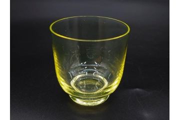 大正〜昭和初期　当時物　ウランガラス　独特な色味が魅力のグラス6客セット(コップ、硝子、和ガラス)(R-082802)