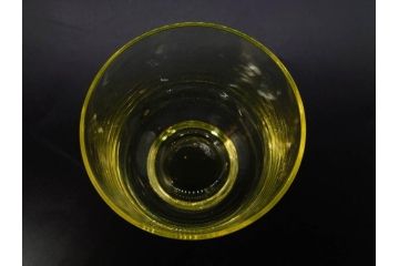 大正〜昭和初期　当時物　ウランガラス　独特な色味が魅力のグラス6客セット(コップ、硝子、和ガラス)(R-082802)