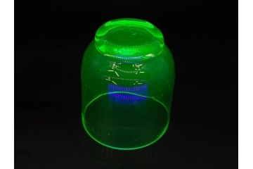 大正〜昭和初期　当時物　ウランガラス　独特な色味が魅力のグラス6客セット(コップ、硝子、和ガラス)(R-082802)