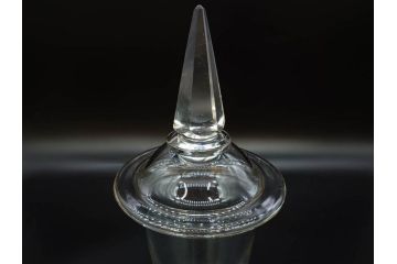 剣先ガラス瓶　標本瓶　高さ 約35cm・33.5cm　洗練されたデザインに惹かれるガラス瓶2点セット(保存ビン、硝子、薬瓶、蓋付き)(R-082805)