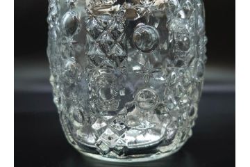 昭和初期　ガラス　上品なデザインが美しいアイスペール(硝子、氷入れ、アイスバスケット、氷おけ、氷桶、アイストング付)(R-082809)