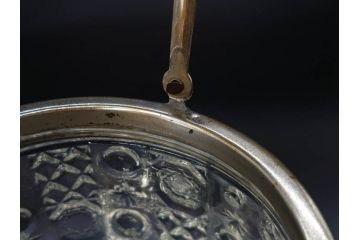 昭和初期　ガラス　上品なデザインが美しいアイスペール(硝子、氷入れ、アイスバスケット、氷おけ、氷桶、アイストング付)(R-082809)