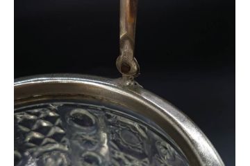 昭和初期　ガラス　上品なデザインが美しいアイスペール(硝子、氷入れ、アイスバスケット、氷おけ、氷桶、アイストング付)(R-082809)
