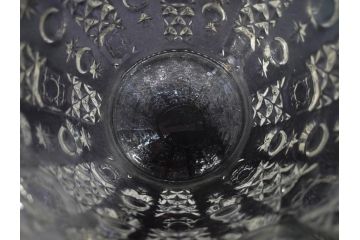 昭和初期　ガラス　上品なデザインが美しいアイスペール(硝子、氷入れ、アイスバスケット、氷おけ、氷桶、アイストング付)(R-082809)