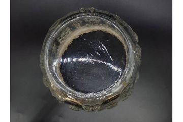 昭和初期　ガラス　上品なデザインが美しいアイスペール(硝子、氷入れ、アイスバスケット、氷おけ、氷桶、アイストング付)(R-082809)