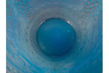 葡萄文様　ガラス　エンボス　鮮やかな色が目を引くアイスペール(ぶどう、ブドウ、あめや瓶、硝子、氷入れ、アイスバスケット、氷おけ、氷桶、アイストング付)(R-082810)