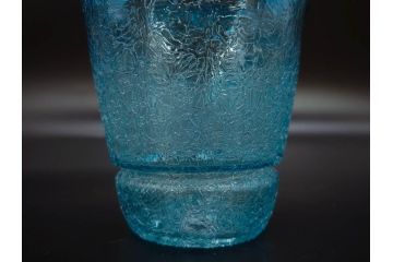 氷裂文　青色　ガラス　涼やかな佇まいのアイスペール(ひび焼き?、硝子、氷入れ、アイスバスケット、氷おけ、氷桶)(R-082813)