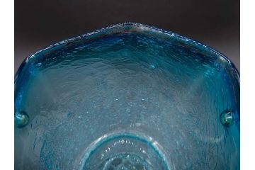 氷裂文　青色　ガラス　涼やかな佇まいのアイスペール(ひび焼き?、硝子、氷入れ、アイスバスケット、氷おけ、氷桶)(R-082813)