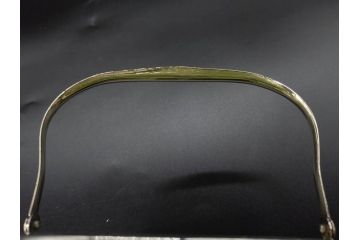 ウランガラス　籠目文　幻想的な色が美しいアイスペール(硝子、氷入れ、アイスバスケット、氷おけ、氷桶、アイストング付)(R-082814)