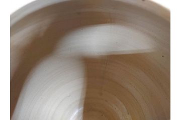 武田敏男　益子焼　松文　高さ 約24cm　匠の美技を感じる花瓶(花生、花入、花器、裏印、共箱付)(R-082817)