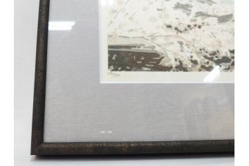 真作　1994年　橋本広喜　「春イメージ」　298/500　「夏イメージ」　AP　淡い色彩に心が癒されるリトグラフ2点セット(桜、城、山、風景、額付き、外箱付き)(R-082818)