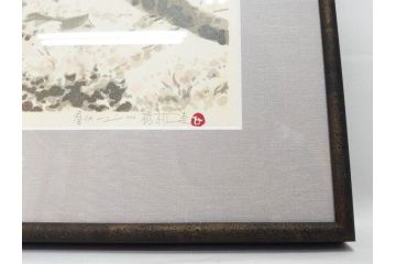 真作　1994年　橋本広喜　「春イメージ」　298/500　「夏イメージ」　AP　淡い色彩に心が癒されるリトグラフ2点セット(桜、城、山、風景、額付き、外箱付き)(R-082818)