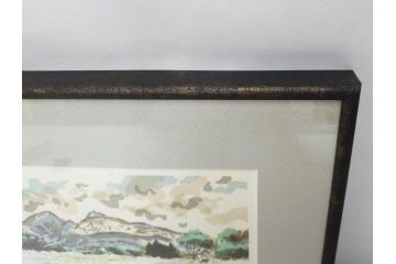 真作　1994年　橋本広喜　「春イメージ」　298/500　「夏イメージ」　AP　淡い色彩に心が癒されるリトグラフ2点セット(桜、城、山、風景、額付き、外箱付き)(R-082818)