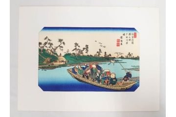 復刻版　山田書院　手摺　木版　歌川広重　渓斎英泉　全24巻・69図+肖像画　2枚欠品　木曽街道六十九次(木版画・浮世絵、中津川変わり図含)(R-082821)