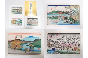 復刻版　山田書院　手摺　木版　歌川広重　渓斎英泉　全24巻・69図+肖像画　2枚欠品　木曽街道六十九次(木版画・浮世絵、中津川変わり図含)(R-082821)