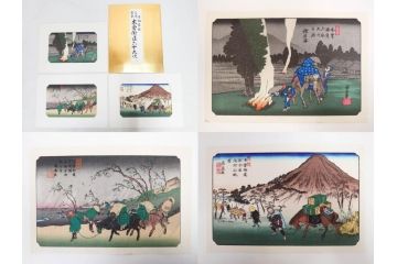 復刻版　山田書院　手摺　木版　歌川広重　渓斎英泉　全24巻・69図+肖像画　2枚欠品　木曽街道六十九次(木版画・浮世絵、中津川変わり図含)(R-082821)