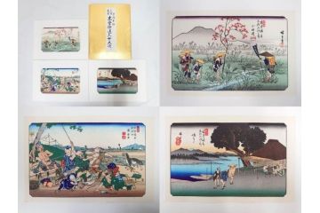 復刻版　山田書院　手摺　木版　歌川広重　渓斎英泉　全24巻・69図+肖像画　2枚欠品　木曽街道六十九次(木版画・浮世絵、中津川変わり図含)(R-082821)