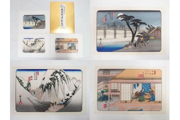 復刻版　山田書院　手摺　木版　歌川広重　渓斎英泉　全24巻・69図+肖像画　2枚欠品　木曽街道六十九次(木版画・浮世絵、中津川変わり図含)(R-082821)