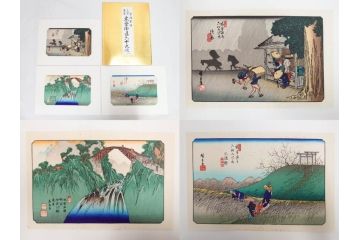 復刻版　山田書院　手摺　木版　歌川広重　渓斎英泉　全24巻・69図+肖像画　2枚欠品　木曽街道六十九次(木版画・浮世絵、中津川変わり図含)(R-082821)