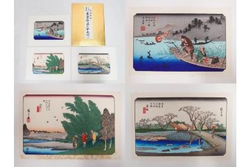 復刻版　山田書院　手摺　木版　歌川広重　渓斎英泉　全24巻・69図+肖像画　2枚欠品　木曽街道六十九次(木版画・浮世絵、中津川変わり図含)(R-082821)