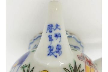 大明萬暦年製　五彩　唐人　寛ぎの時間を演出する煎茶器セット(急須、湯冷まし、煎茶碗、湯呑み、湯のみ、竹林、賢人、竜、龍、金彩、茶道具、共箱付)(R-082825)