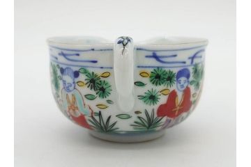 大明萬暦年製　五彩　唐人　寛ぎの時間を演出する煎茶器セット(急須、湯冷まし、煎茶碗、湯呑み、湯のみ、竹林、賢人、竜、龍、金彩、茶道具、共箱付)(R-082825)