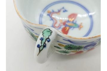 大明萬暦年製　五彩　唐人　寛ぎの時間を演出する煎茶器セット(急須、湯冷まし、煎茶碗、湯呑み、湯のみ、竹林、賢人、竜、龍、金彩、茶道具、共箱付)(R-082825)