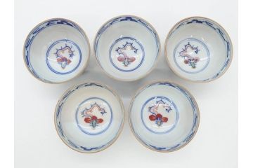 大明萬暦年製　五彩　唐人　寛ぎの時間を演出する煎茶器セット(急須、湯冷まし、煎茶碗、湯呑み、湯のみ、竹林、賢人、竜、龍、金彩、茶道具、共箱付)(R-082825)