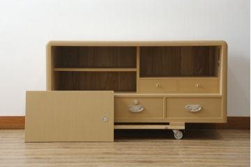 中古　美品　光彦刻　品のある金具が魅力的な加茂総桐箪笥・上段(総桐たんす、四方丸、大丸、収納箪笥、和タンス、収納棚、戸棚、ローボード、テレビ台、テレビボード)(R-082827)