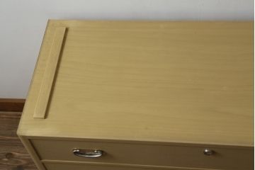 中古　美品　光彦刻　品のある金具が魅力的な加茂総桐箪笥・中段(総桐たんす、四方丸、大丸、収納箪笥、和タンス、引き出し、ローボード、ローチェスト、テレビ台、テレビボード)(R-082828)