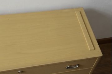 中古　美品　光彦刻　品のある金具が魅力的な加茂総桐箪笥・中段(総桐たんす、四方丸、大丸、収納箪笥、和タンス、引き出し、ローボード、ローチェスト、テレビ台、テレビボード)(R-082828)