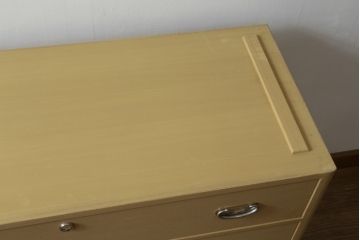 中古　美品　光彦刻　上品な雰囲気の金具が魅力的な加茂総桐箪笥・下段(総桐たんす、四方丸、大丸、収納箪笥、和タンス、引き出し、サイドチェスト、ローボード、テレビ台、テレビボード)(R-082833)