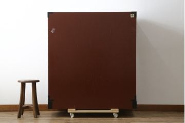 中古　超美品　仙台民芸箪笥(仙台箪笥)　欅産業　漆塗りの朱色に黒々とした金具が映える衣装箪笥(整理箪笥、和タンス、収納箪笥、民芸箪笥、引き出し、チェスト)(定価約110万円)(R-082835)