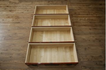 中古　超美品　仙台民芸箪笥(仙台箪笥)　欅産業　漆塗りの朱色に黒々とした金具が映える衣装箪笥(整理箪笥、和タンス、収納箪笥、民芸箪笥、引き出し、チェスト)(定価約110万円)(R-082835)