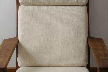 デンマークビンテージ　GETAMA(ゲタマ)　Hans J Wegner(ハンス・J・ウェグナー)　GE290A　オーク材　くつろぎの空間を演出するイージーチェア(椅子、イス、アームチェア、1P、一人掛け、1人掛けソファ、ヴィンテージ、北欧)(R-082844)