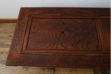 中古　美品!!　岩谷堂箪笥　菊幸　欅(ケヤキ)材　漆塗り　美しく迫力のある杢目が魅力的な長火鉢(木製火鉢、囲炉裏テーブル、ローテーブル、センターテーブル、リビングテーブル、座卓)(R-082845)