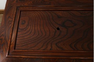 中古　美品!!　岩谷堂箪笥　菊幸　欅(ケヤキ)材　漆塗り　美しく迫力のある杢目が魅力的な長火鉢(木製火鉢、囲炉裏テーブル、ローテーブル、センターテーブル、リビングテーブル、座卓)(R-082845)