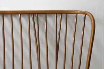 イギリスビンテージ　ERCOL(アーコール)　エバーグリーン　曲げ木のフレームが目を惹くハイバック2人掛けソファ(アームソファ、ラブソファ、二人掛け、ヴィンテージ、英国)(定価約72万円)(R-082849)
