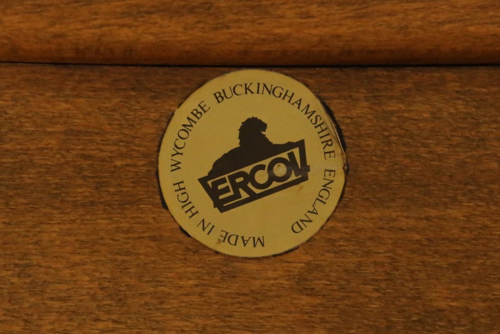 イギリスビンテージ　ERCOL(アーコール)　エバーグリーン　曲げ木のフレームが目を惹くハイバック2人掛けソファ　定価約72万円　(R-082849)