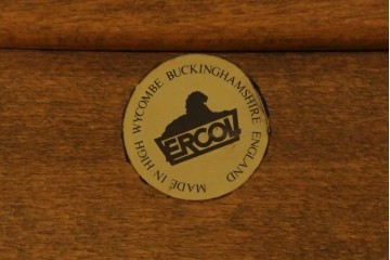 イギリスビンテージ　ERCOL(アーコール)　エバーグリーン　曲げ木のフレームが目を惹くハイバック2人掛けソファ　定価約72万円　(R-082849)